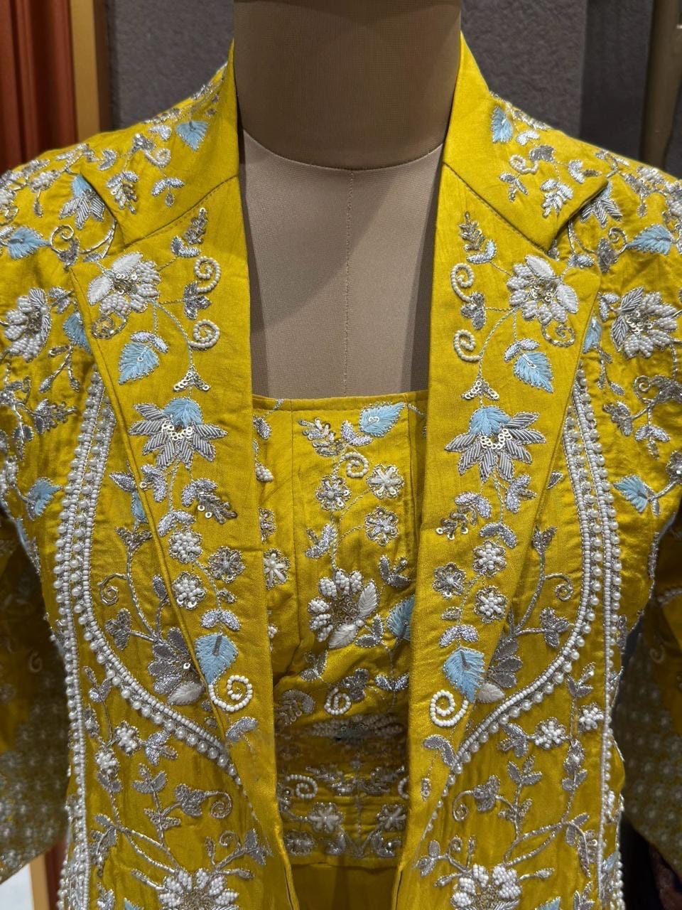 Pure Dola Silk Ready To Wear Blouse With Attached Lining And Beautiful Resham Thread Foil Zari Sequence Cutdana And Pearl Work